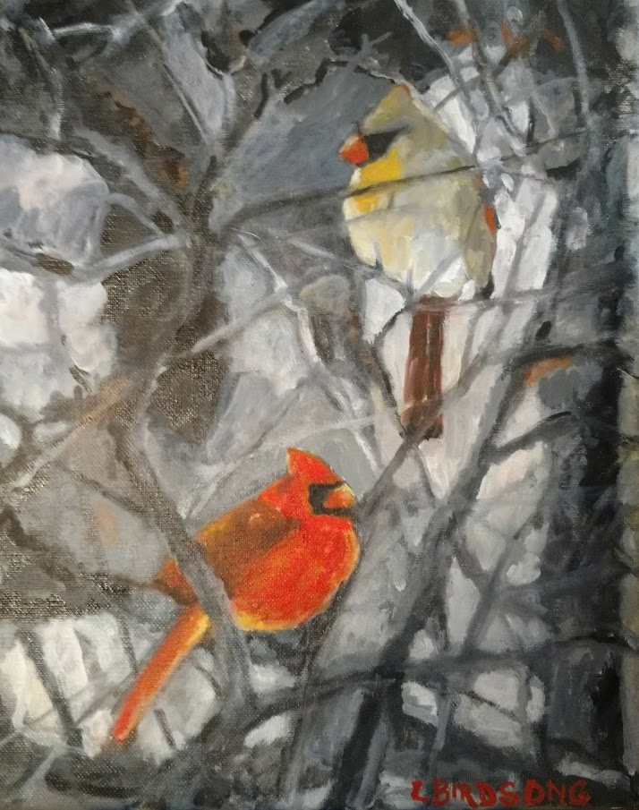 Male and Female Northern Cardinals
